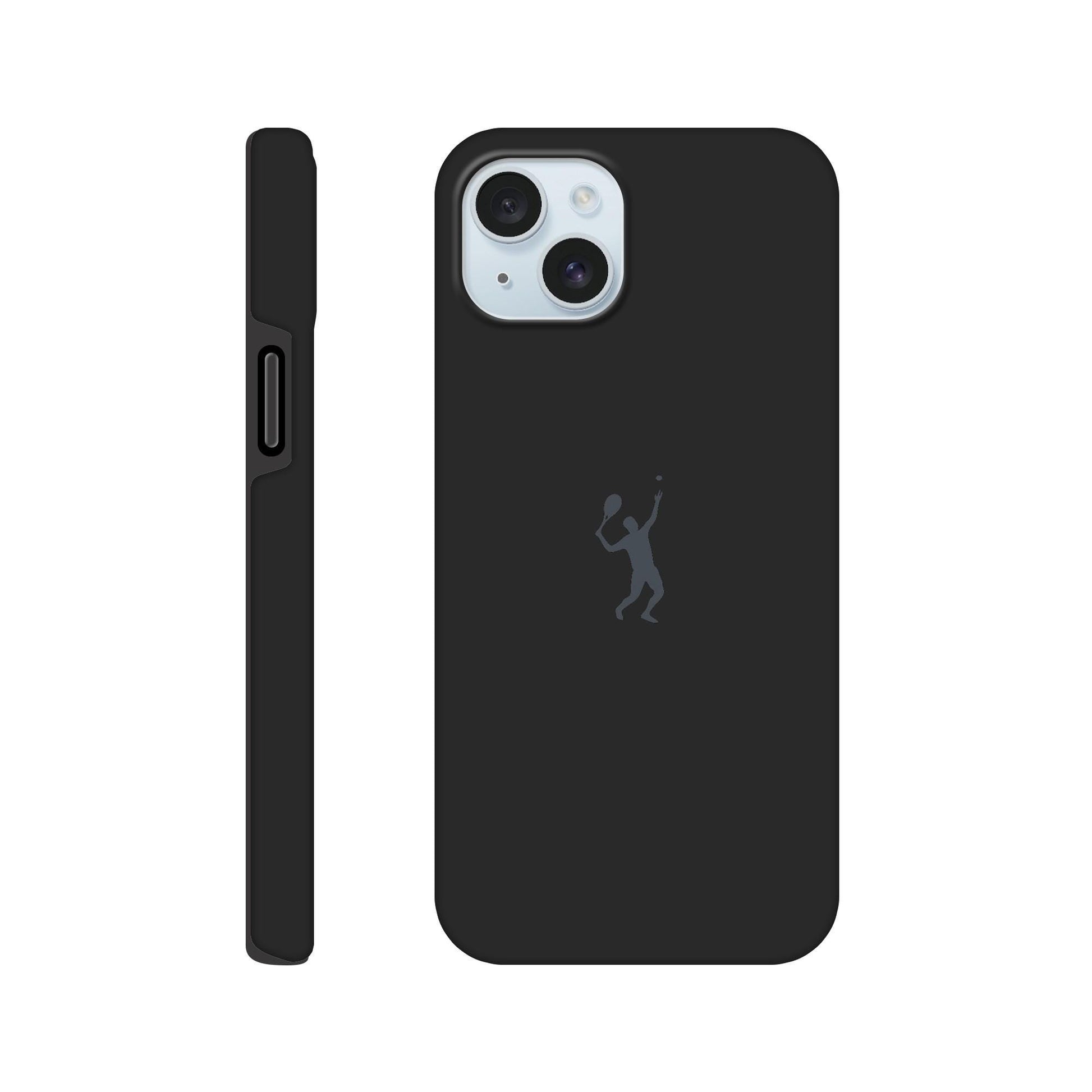 Minimalist iPhone Case Black | Premium Hard Shell | Matte Design with Tennis Silhouette | Elegant Protective Cover