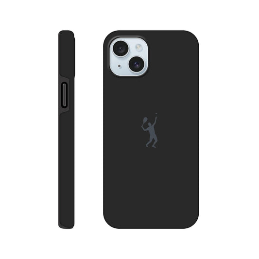 Minimalist iPhone Case Black | Premium Hard Shell | Matte Design with Tennis Silhouette | Elegant Protective Cover